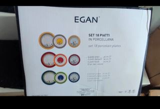 Vajilla de porcelana Egan,18 piezas modelo casitas