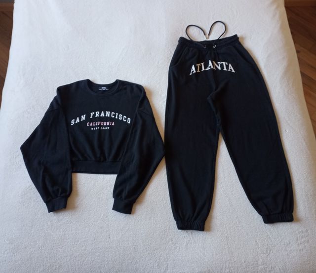 Chándal negro Bershka REBAJADO