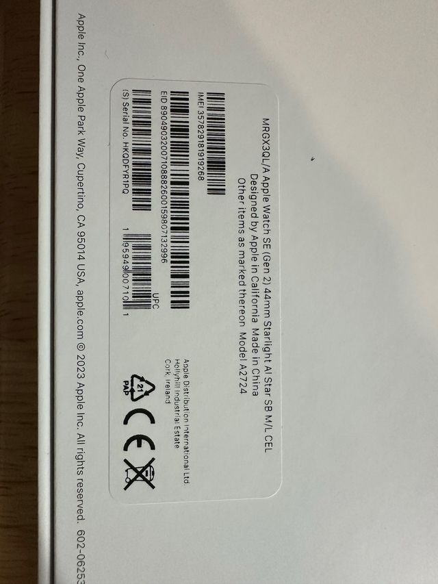 Apple Watch SE 2nd Gen CEL 44mm