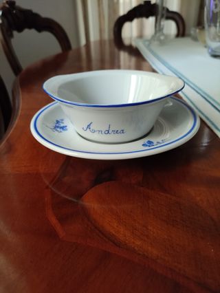 Tazza con piattino porcellana dipinta a mano 