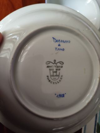 Tazza con piattino porcellana dipinta a mano 