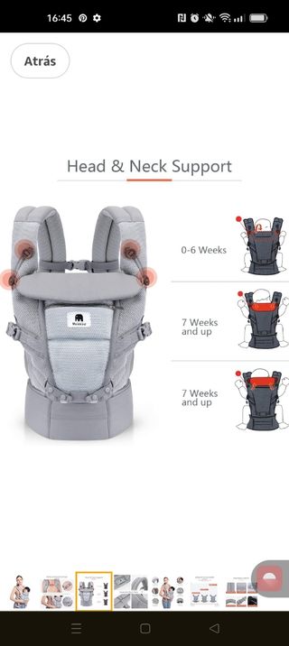 Porteo mochila ergonómica bebé 
