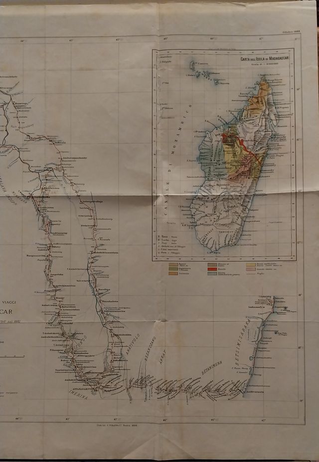 Itinerari dei viaggi in Madagascar 1888 Ing Cortes