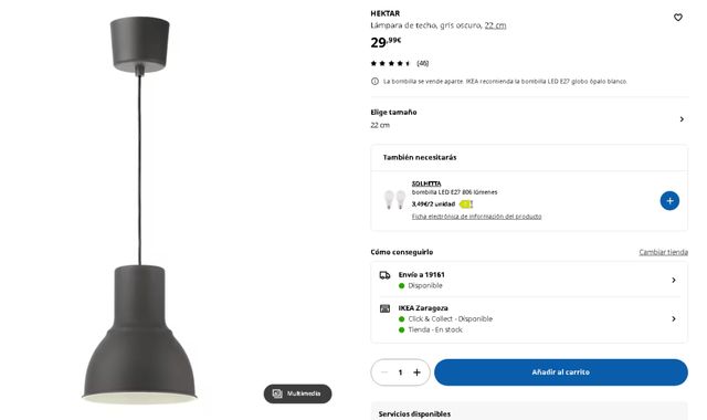 LAMPARAS HEKTAR IKEA 5 UNIDADES