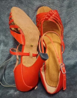 Zapatos de baile con tiras, naranja N°39