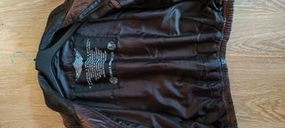 Cazadora piel marrón aviador motero