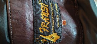 Cazadora piel marrón aviador motero