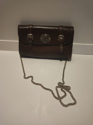 Bolso piel marrón Massimo Dutti 