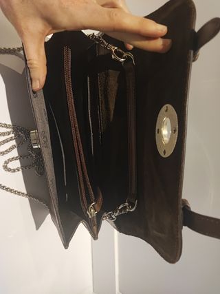 Bolso piel marrón Massimo Dutti 