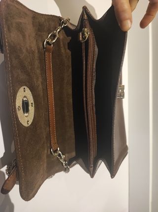 Bolso piel marrón Massimo Dutti 