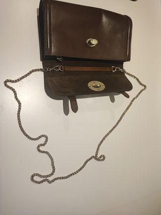 Bolso piel marrón Massimo Dutti 