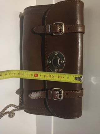 Bolso piel marrón Massimo Dutti 