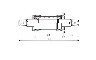 Eje Pedalier KSS 73-122/127mm cuadradillo inglesa