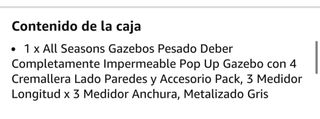 Carpa  o Cenador  metalizado impermeable 3*3 