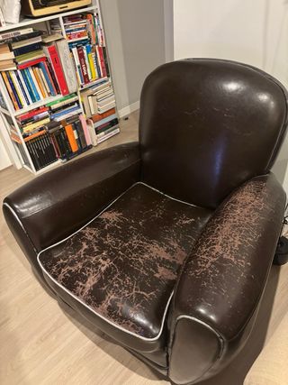 Sillon oxford viejo piel marron