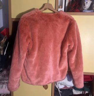 Abrigo pelo rosa mujer 