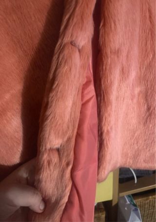 Abrigo pelo rosa mujer 