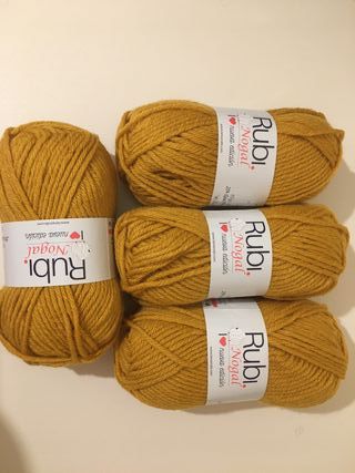 Lote 4 madejas de lana Rubi Nogal