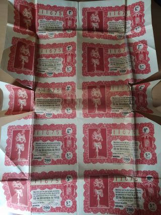 Décimos antiguos de lotería 1953