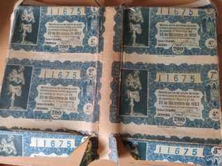 Décimos antiguos de lotería 1953