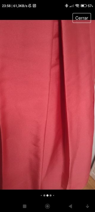 Vestido fiesta en seda y poliéster