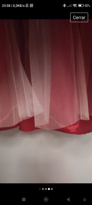 Vestido fiesta en seda y poliéster