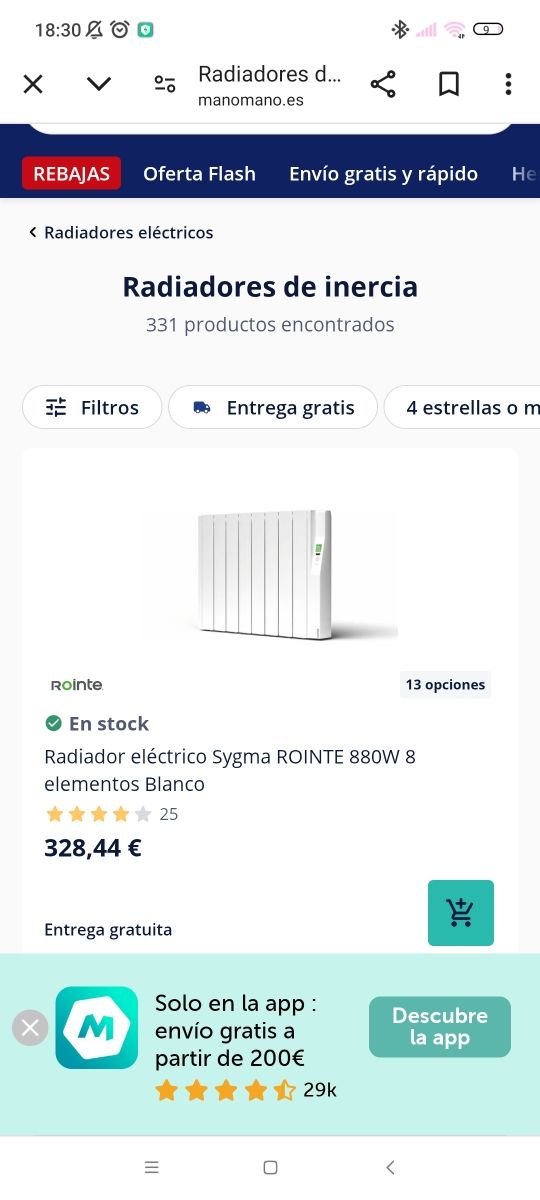 Radiador eléctrico.