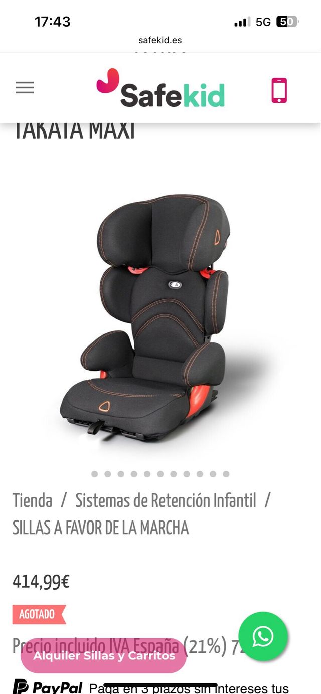 SILLA NIÑO RETENCIÓN TAKATA MAXI