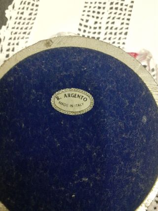 Centrotavola in vetro con base placcato argento