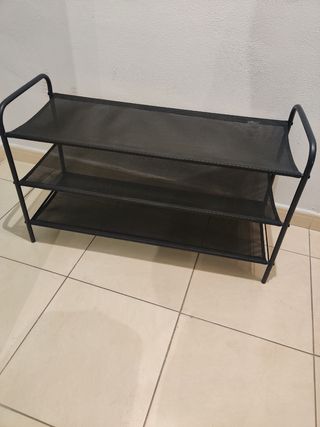 Zapatero metal y tela en 3 alturas 