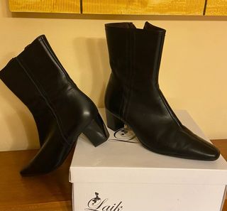 Botines tacón piel negro Barminton