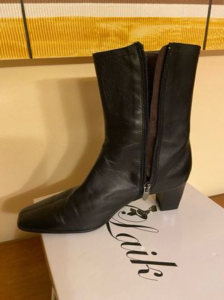 Botines tacón piel negro Barminton