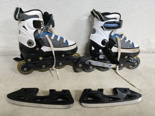 Patines mixtos ruedas y hielo 
