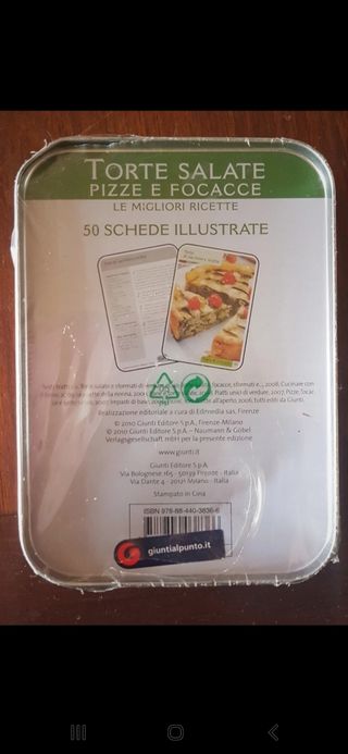 Schede di ricette italiane.Giunti.