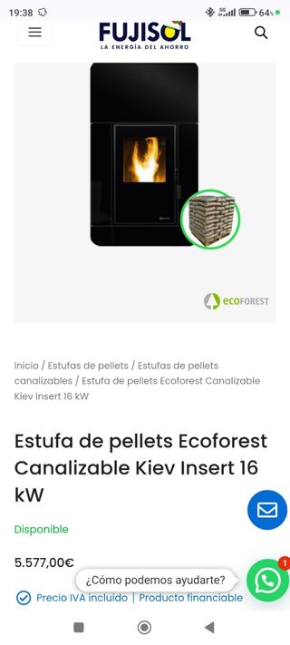 Estufa pellets kiev insert