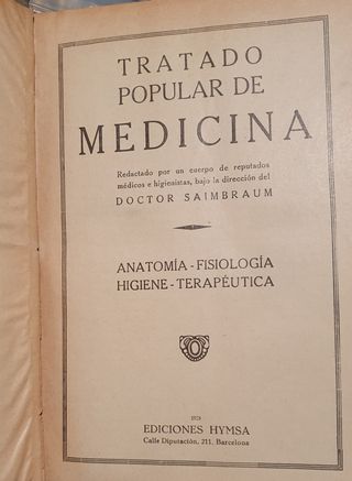 Tratado Popular de Medicina. Doctor Saimbraum