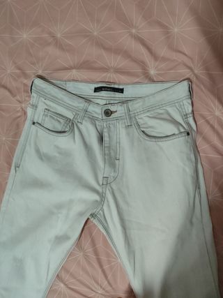 Pantalón vaquero blanco hombre