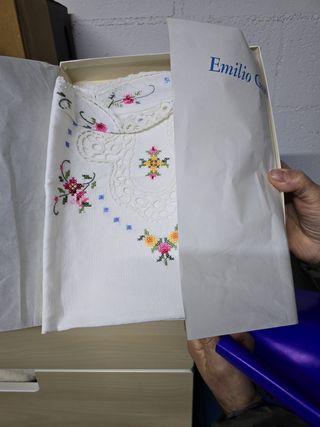 Set asciugamani lino ricamate