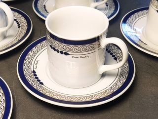 Set 6 tazze Pierre Cardin Paris platino e blu