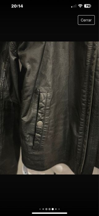 Chaqueta piel lee negra