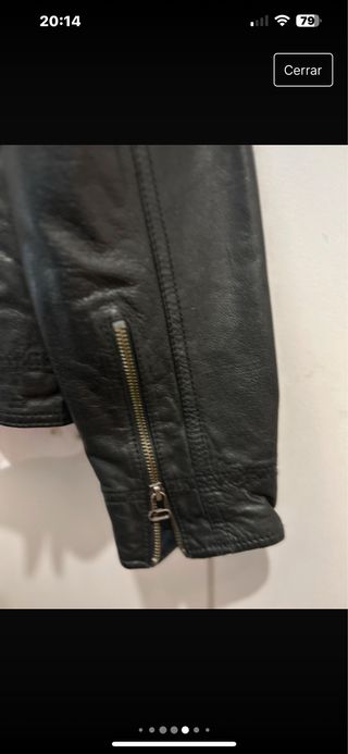 Chaqueta piel lee negra