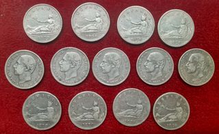 Arras 13 monedas plata 2 pesetas