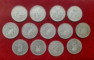 Arras 13 monedas plata 2 pesetas