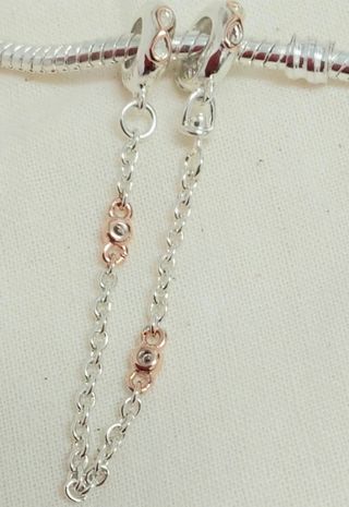 Cadena seguridad Infinito plata de ley