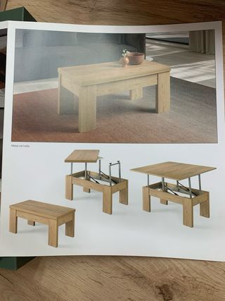 Mesa baja de salon extensible venge