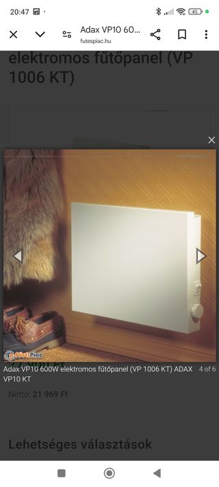 Radiador eléctrico Adax VP10 600w