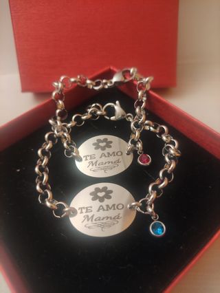🌺 PULSERAS MAMÁ🧑🍼DE ACERO
