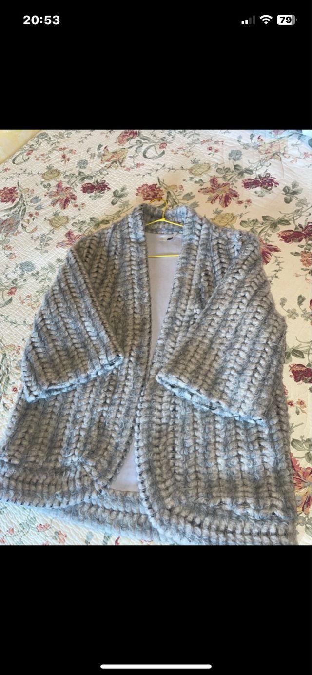 Chaqueta de lana gris perla