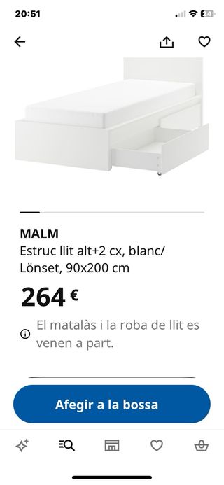 Cama juvenil Ikea en negro