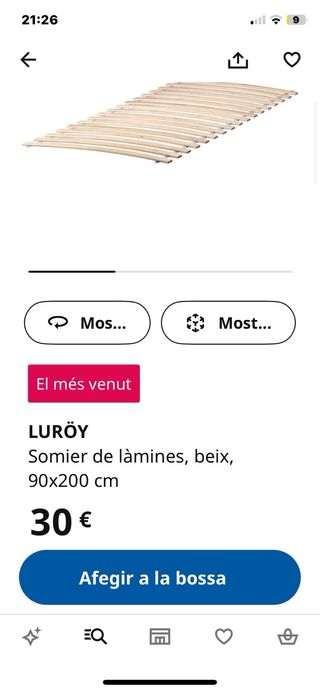 Cama juvenil Ikea en negro